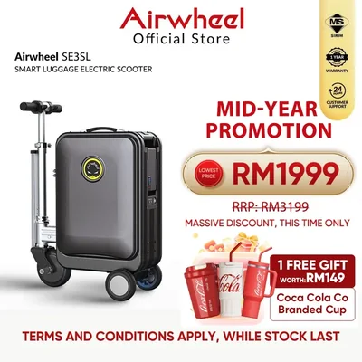 Airwheel SE3SL Smart Electric Luggage Scooter Ride Boarding Luggage Cabin Size App Control