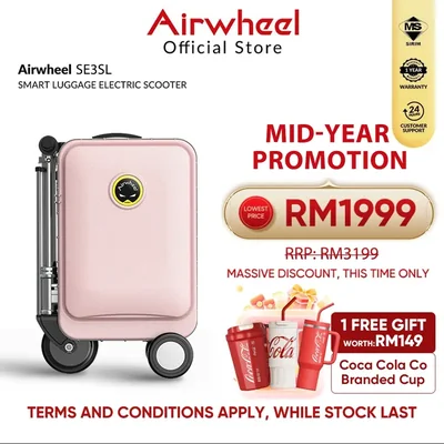 Airwheel SE3SLSE3S Ride Boarding Luggage 20L Skuter Bagasi Elektrik Perjalanan Electric Smart