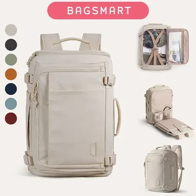 BAGSMART Travel Backpack 28-38L Expandable 15.6 Inch Laptop Compartment & Shoe Bag, Waterproof