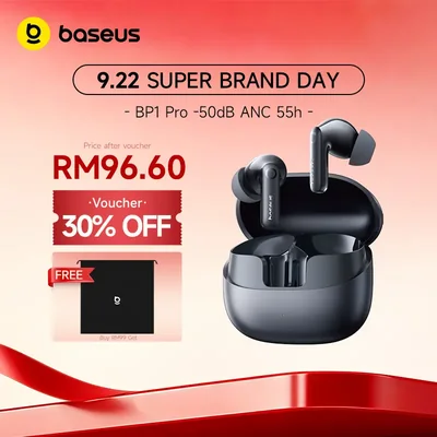 Baseus BP1 Pro ANC 55h Wireless Earbuds -50dB ANC Hi-Res Bluetooth 6.0 IPX55
