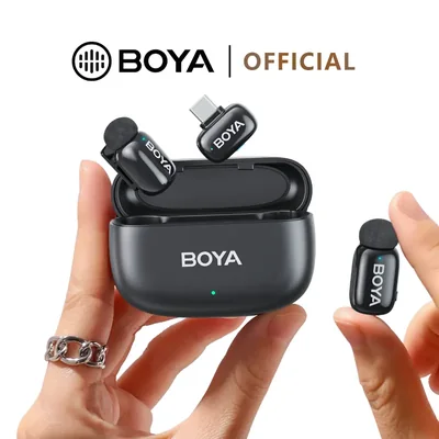 BOYA mini 2 Wireless Microphone&nbsp;AI Noise Cancelling Lapel Microphone&nbsp;Vlogging Mic Original