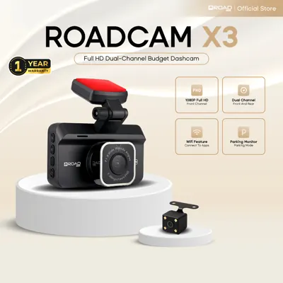 Dash Cam ROADCAM WIFI X3 &mdash; Dua Saluran, Ada Wi-Fi