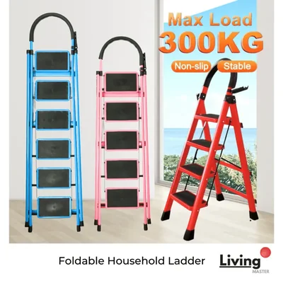 Foldable Ladder Stainless Steel Folding Home Ladder Multifunctional Heavy Duty Ladder Tangga