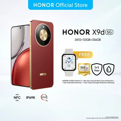 HONOR X9d 5G Smartphone 24 GB+256/512GB 108MP OIS+EIS OLED 8300 mAh Reverse Charge IP69K SGS