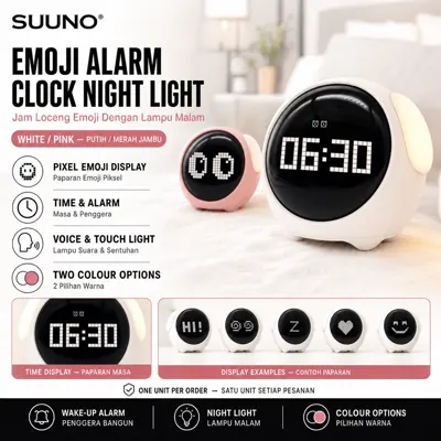 Jam Penggera Emoji SUUNO &mdash; Lampu Malam Kendali Suara