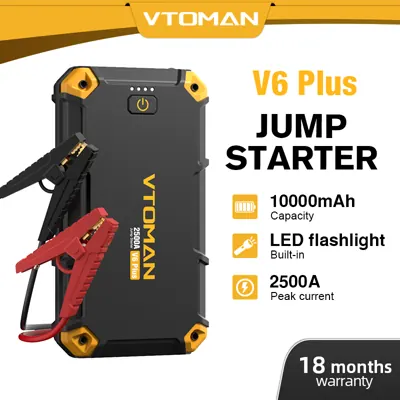 VTOMAN V6 Plus Jump Starter &mdash; 10,000mAh untuk Kereta