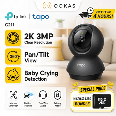 Kamera Keselamatan TP-Link Tapo &mdash; 3MP, Pan Tilt