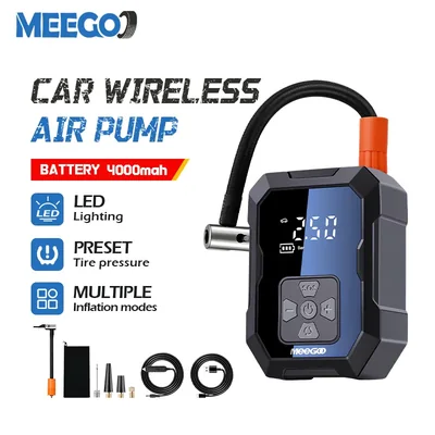 MeeGoo 2 In 1 Wireless Dual Display 150psi Portable Tyre Pump With Power Bank