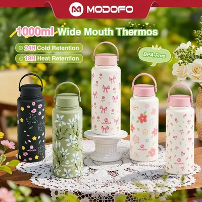 MODOFO 1000ML Thermos Bottle Insulated Tumbler Botol Air Tahan Sejuk Aesthetic Tumbler tumbler
