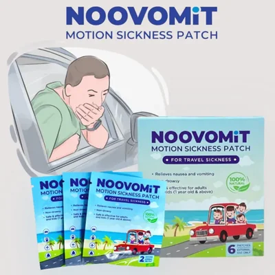 Noovomit Tampalan Mabuk Kenderaan Ubat Mabuk Laut Motion Sickness Patch Nausea Dizzy Travel