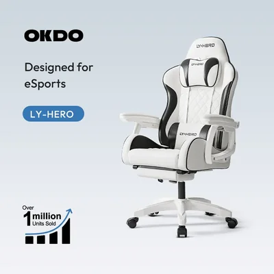 OKDO LY-HERO Gaming Chair Ergonomic Chair Kerusi Gaming Tahan Lama Computer Chair With Footrest