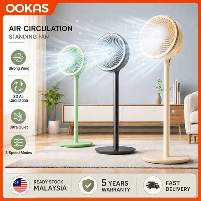 OOKAS Air Circulation Fan Stand Fan Kipas Berdiri 3 Speed Strong Wind Energy Saving Household