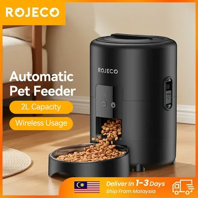 ROJECO 2L Pet Automatic Feeder WiFi Can Be Timed Quantitative WAutomatic Pet Feeder