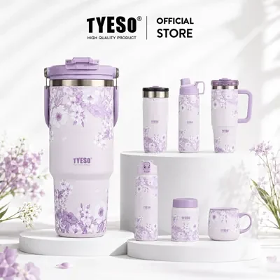 TYESO Tumbler Bertebat Keluli Tahan Karat (Corak Lavender)